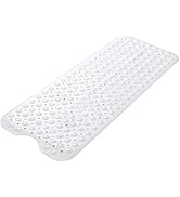 AmazerBath Bath Tub Mat, 40 x 16 Inches Non-Slip Shower Mats with Suction Cups and Drain Holes, B...