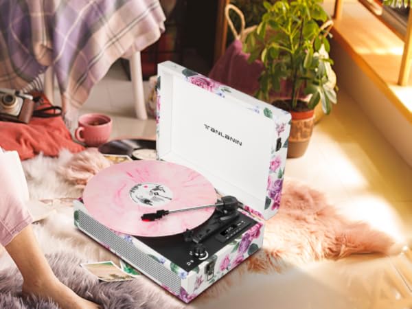 Floral Record Player