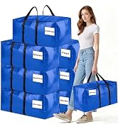 Extra Large Moving Bags Heavy Duty Storage Bags with Zipper Handles, BETU 8 Pack Clothes Storage ...