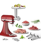 Stainless Steel Meat Grinder Attachment for KitchenAid Stand Mixer, Food Grinder attachment with ...