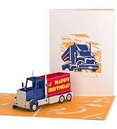 Ribbli Birthday Card, Happy Birthday Truck Pop Up Birthday Card, Handmade Car Birthday Card for H...