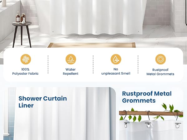 polyester fabric shower curtain liner