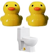 WANSHUNLMI Yellow Duck Toilet Floor Bolt Caps, Ceramic Duck Toilet Bolt Covers, Cute Bird Bathroo...