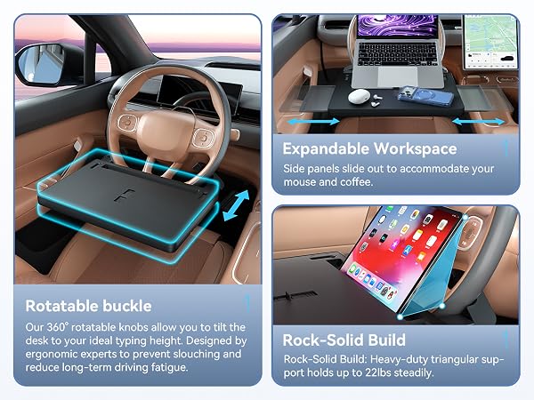 Portable vehicle workspace for car and SUV accessories