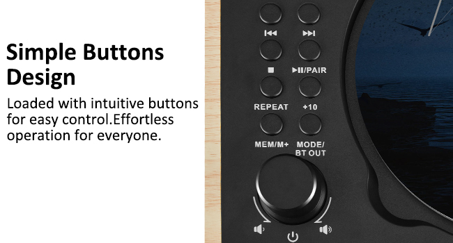 retro cd player buttons design easy to use