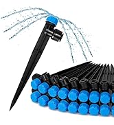 Bonviee 20-Pack Drip Irrigation Emitters- 1/4" Push-to-Connect Precision Irrigation Stakes - Low ...