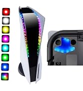 eXtremeRate RGB LED Light Strip &amp; Logo LED Kit for PS5 Console, 7 Colors 29/24 Effects DIY Decora...