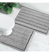 Yimobra Luxury Chenille Bathroom Rugs Sets 2 Piece, Extra Thick Non Slip Quick Dry U Shaped Toile...