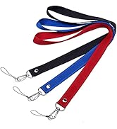 Wisdompro 3 Pack 19 inch Nylon Neck Lanyard Strap with Metal Hook and Tone Split Ring for Keys, K...