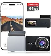 WiFi Dash Cam,2K Full HD Dash Camera for Cars,Dashboard Camera Recorder with 64GB SD Card,170° Wi...
