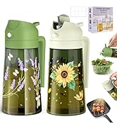COOLMI Oil Sprayer for Cooking, 2 in 1 Olive Oil Dispenser Bottle Set for Kitchen, Food-Grade Gla...