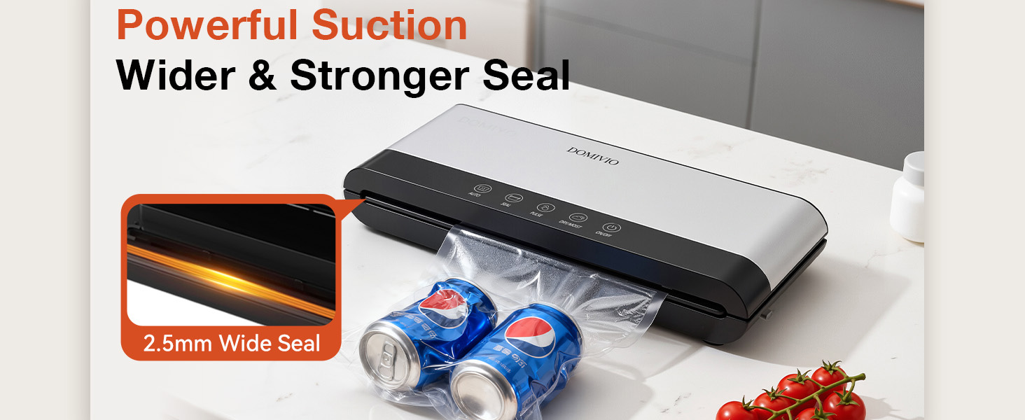 85KPa Strong Suction Food Vacuum Sealer