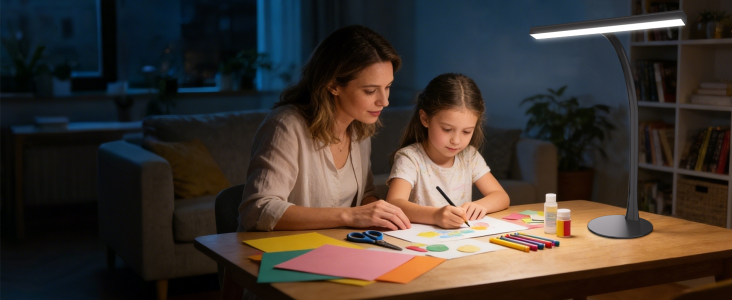 Series of images showing educational or learning activities in low-light settings, featuring desk work and reading scenarios.