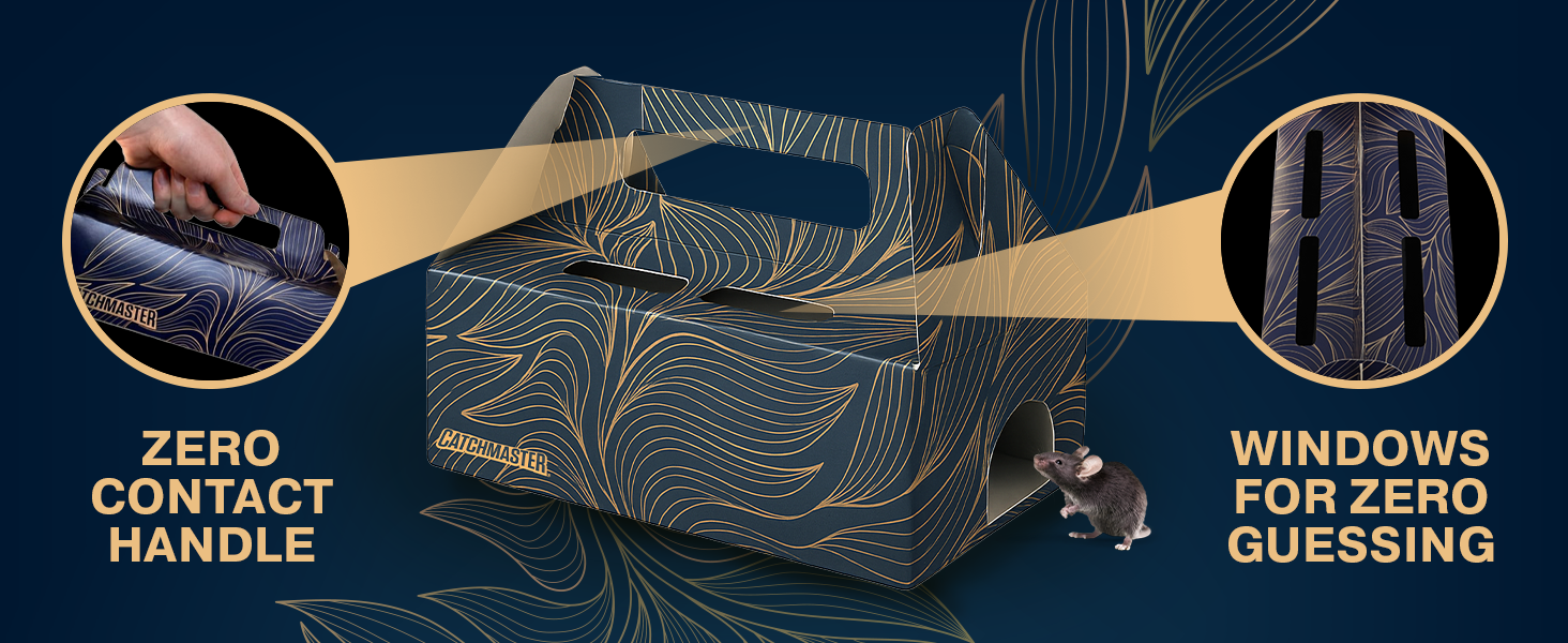 Catchmaster Catch &amp;amp; Toss - No-See, No-Touch Mouse Traps Indoor for Home (2 pk)