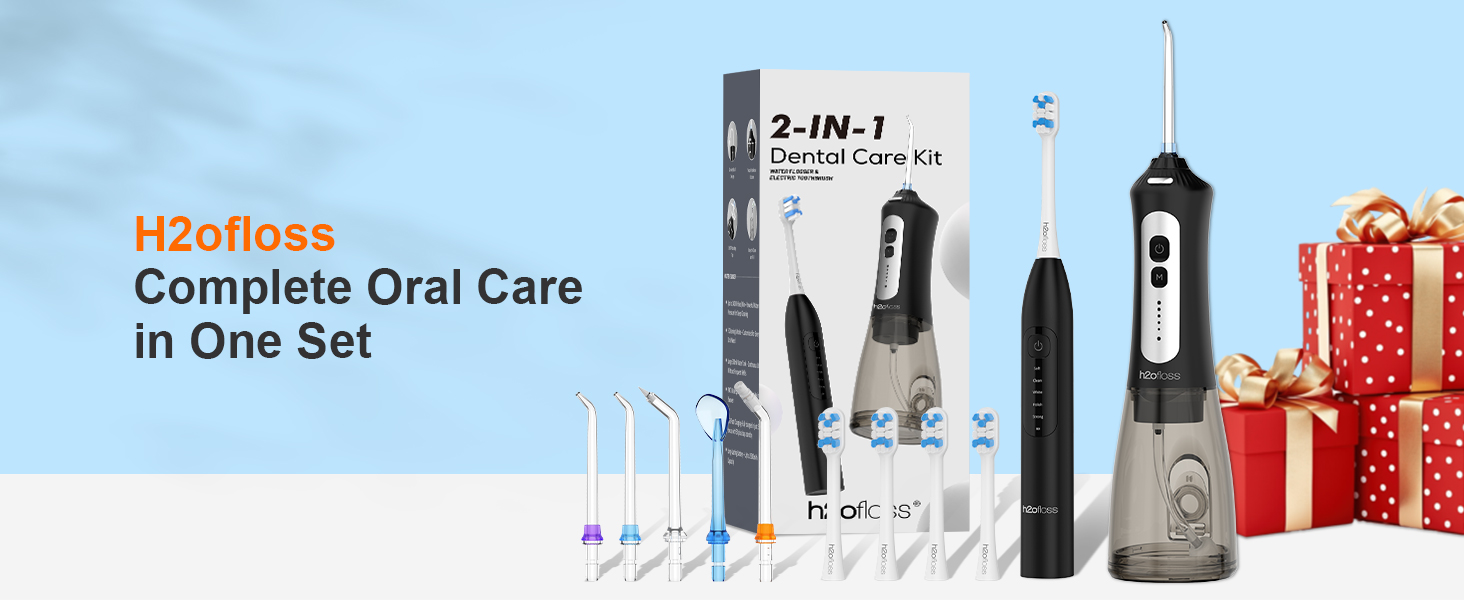 2 in 1 electric toothbrush and water flosser