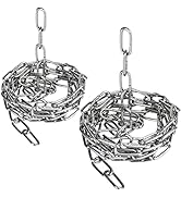 AccEncyc 2 Pcs Safety Chains Stainless Steel Chain Links 40in x 0.06in Long Chains Rings Coil Cha...