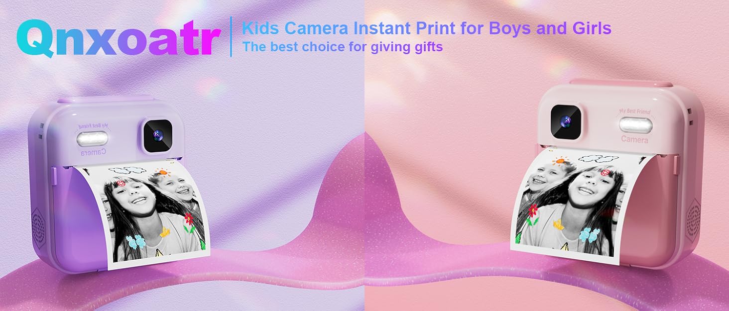 Kids Camera Instant Print for Boys and Girls,hristmas Birthday Gifts Toys for Toddler and Teenagers