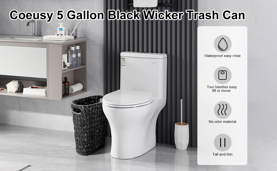 wicker trash can basket