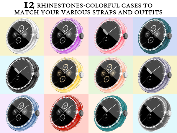 Google Pixel Watch Diamonds Bling Protective Cases, Flexible TPU Screen 
