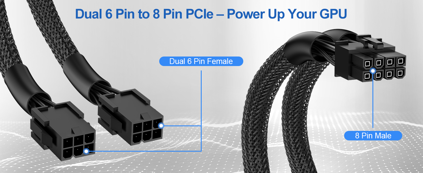 6 pin to 8 pin gpu adapter