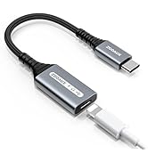 ZOOAUX 3 in 1 USB C Male to Lightning Female Adapter, Type C to Lightning Headphone, Charging &amp; D...