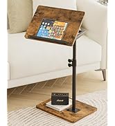 Masupu Sofa Arm Tray Table - 360° Swivel Height Adjustable End Table, Small Snack Side Table for ...