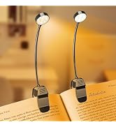 KTEBO 2 Pack 10 LED Rechargeable Book Light for Reading in Bed - Eye Caring 3 Color Temperatures,...