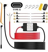 Dash Cam Hardwire Kit, Acc Hardwire Kit for Dash Camera Type C 3-Lead Hard Wire Kit 12V-24V to 5V...