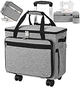 FINESUN Sewing Machine Case with Wheels, 3 in 1 Foldable Deluxe Rolling Sewing Machine Carrying B...