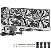 GDSTIME Big Airflow 3 x 120mm Fans DC 12V Powered Fan with AC 110V - 240V Speed Control, Cabinet ...
