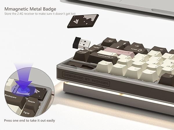 Womier 75% Keyboard Wireless, Creamy Mechanical Keyboard Gaming