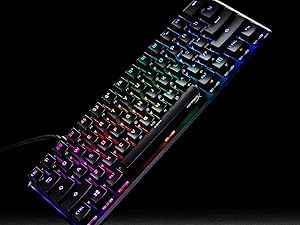 RGB backlit keys with radiant lighting effects