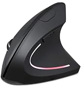 Wireless Mouse Ergonomic Vertical Mouse Ergo LED Light High Precision Optical Cordless Lightweigh...