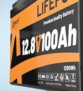 Ampeak 12V 100Ah LiFePO4 Battery -Max.20000 Cycles,BCI Group 24, IP65,3 Hours Fast Charge Lithium...