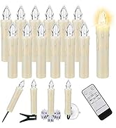 12 PCS LED Window Candle Flameless Taper Candle,Battery Operated Flickering Candle Lights, with R...