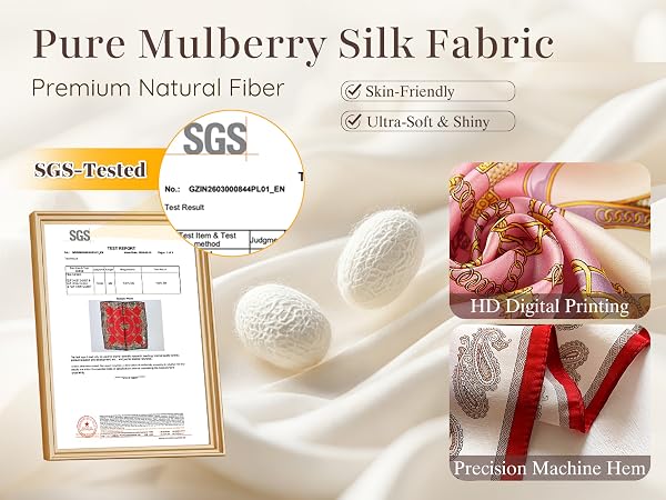 PoeticEHome Mulberry Silk square scarf 21x21 inch