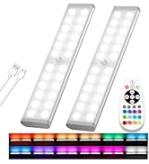 58 -LED Under Cabinet Lights, Rechargeable RGB Motion Sensor Light Indoor Night Lights with Remot...