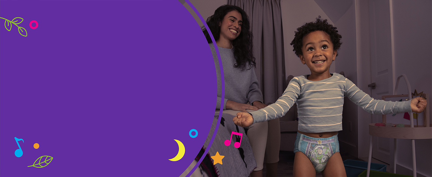 Toddlers are always on the go. Pull-Ups allow you to make quick changes while they are standing up.