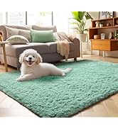 ONASAR Sage Green Area Rugs for Bedroom Living Room, 4x6 Fluffy Cute Indoor Bedside Floor Rug, Ul...