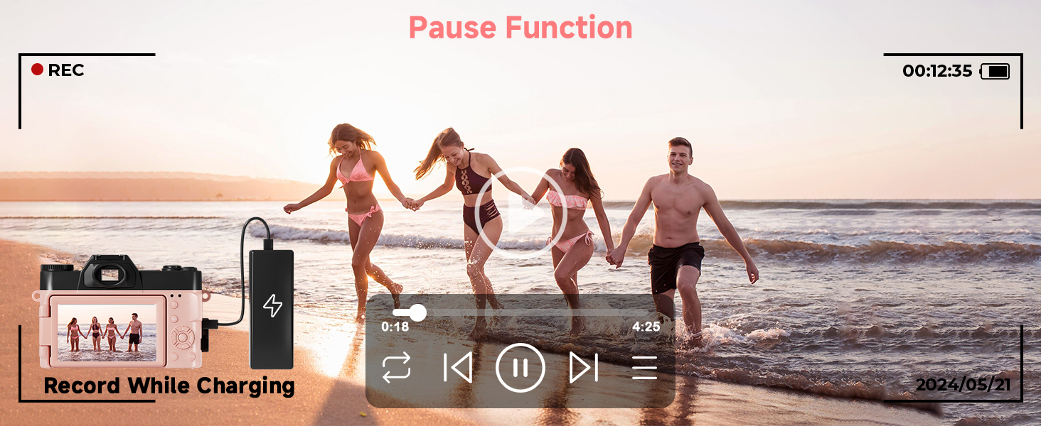 Pause Function,compact digital camera,digital camera 4k 4k ultra hd digital camera