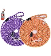 (2 Pack) Long Dog Leash for Dog Training 15FT/30FT/50FT, Dog Rope Leashes with Reflective Thread ...