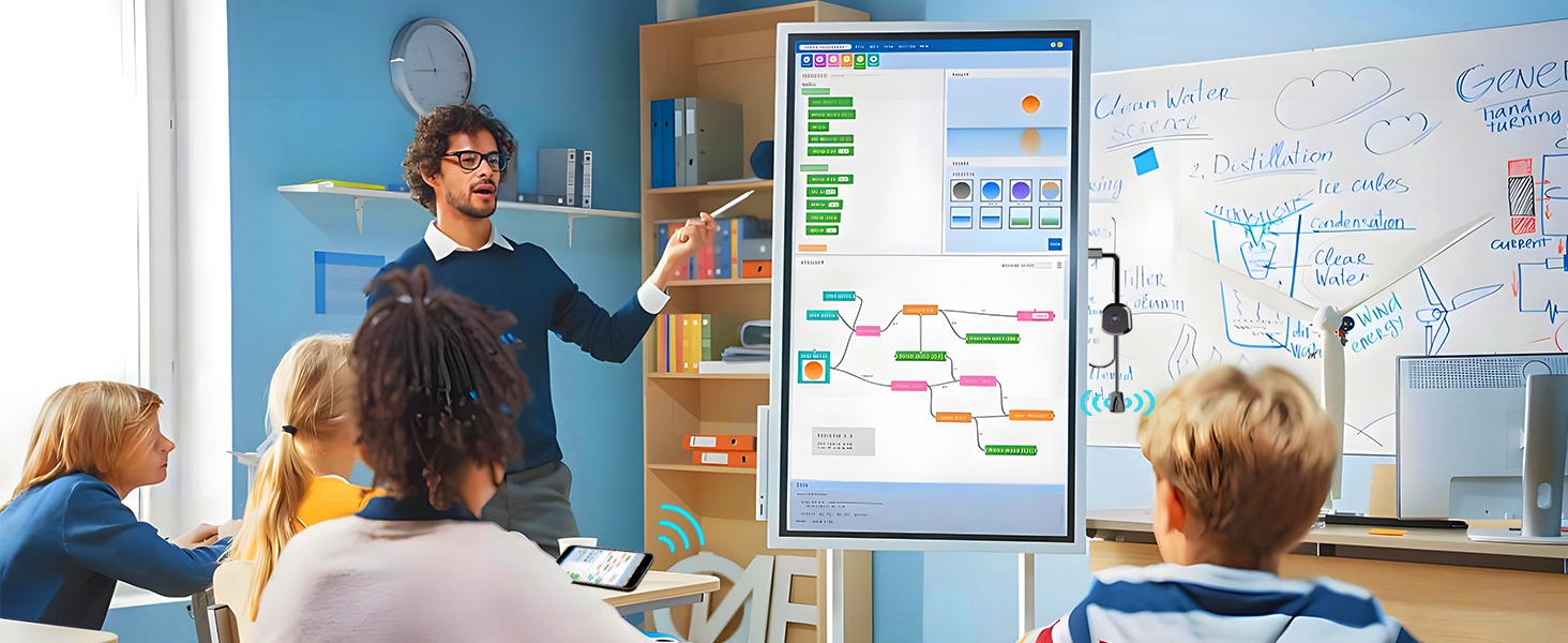 Wireless HDMI for Classroom Education, Smart Teaching Tools Screen Mirroring from Phone to Monitor