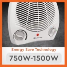 compact zone portable space heater operates from 750 watts to 1,500 watts