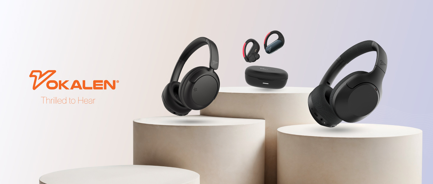 Vokalen official brand logo for wireless headphones, ANC headsets, and audio products
