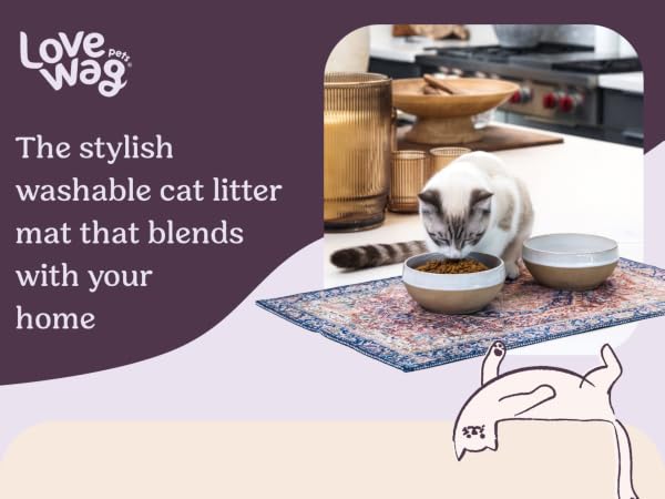 cat mat for litter box washable surface easy clean for scattered litter particles and kitty mess