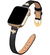 JR.DM Slim Leather Bands Compatible with Apple Watch Band 38mm 40mm 41mm 42mm 44mm 45mm 46mm 49mm...