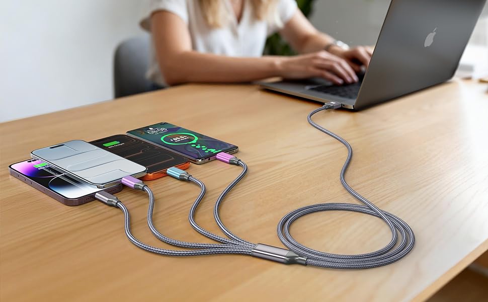 Built to Last: Nylon braiding and aluminum shell withstand drops, pets,and daily chaos