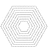8 Pieces Hexagon Background Cutting Dies Metal Hexagon Die Embossing Stencils for Thanksgiving Ch...