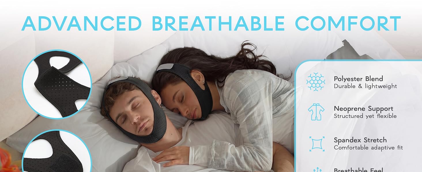 chin strap sleeping users anti snoring sleep snore straps adjustable jaw night time overnight keep