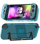 [Easy Docking Version] GLDRAM Clear Blue Case for Nintendo Switch 2 (2025), Dockable Hard Shell P...